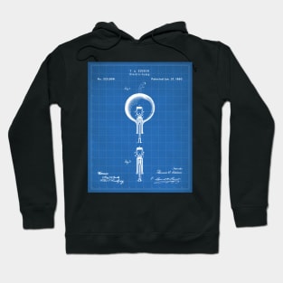 Edison Bulb Patent - Maker Workshop Home Decor Art - Blueprint Hoodie